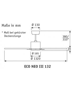 esquema del ventilador de techo de bajo consumo