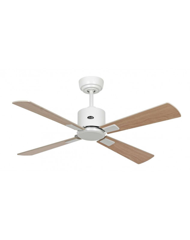 motor blanco y aspas de madera clara ventilador para el techo DC