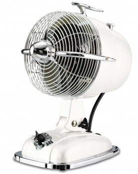 Ventilador de mesa con estilo retro blanco
