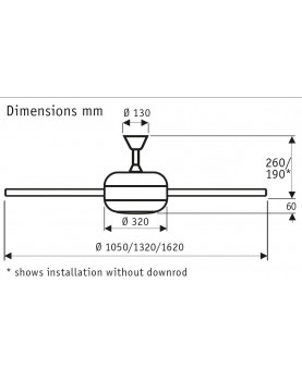 esquema del ventilador de techo titanium de 162 con motor blanco