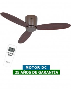 ventilador casafan para techos bajos ECO PLANO II color madera oscura nogal