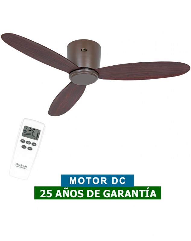ventilador casafan para techos bajos ECO PLANO II color madera oscura nogal
