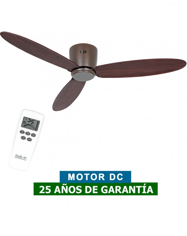ventilador casafan para techos bajos ECO PLANO II color madera oscura nogal