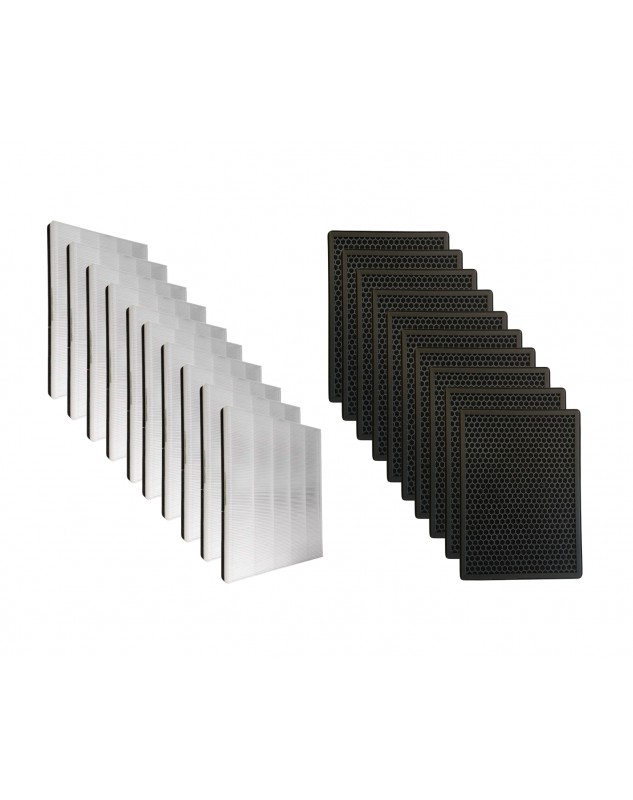 set 20 piezas 10 filtros hepa + 10 carbon para philips ac2889