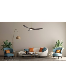 Imagen de ventilador de techo CasaFan en el techo 315276 color nuez y motor latón cepillado