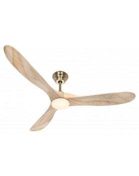 ventilador techo latóncepillado y aspas color madera natural  315275 ECO GENUINO 152