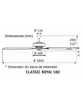 Esquema ventilador de techo 518001 classic royal 180