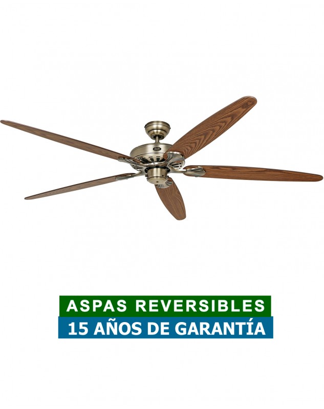 Ventilador de techo con luz CasaFan 518001 CLASSIC ROYAL 180cm Latón antiguo/ nogal