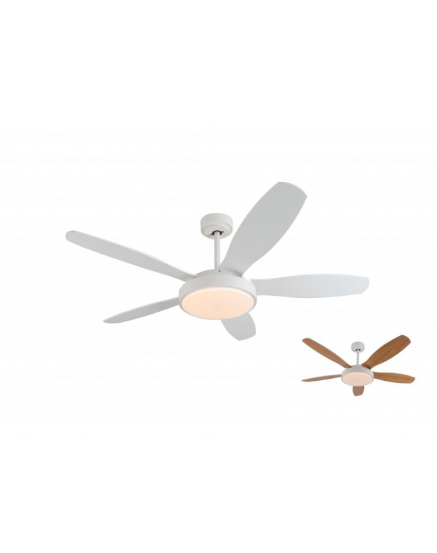 Ventilador de techo con luz noaton con aspas reversibles blanco arce