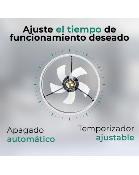 temporizador y apagado automático del ventilador de techo con luz Noaton ATRIA