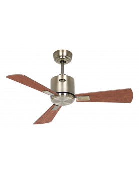 ventilador de tres aspas color cerezo y nuez