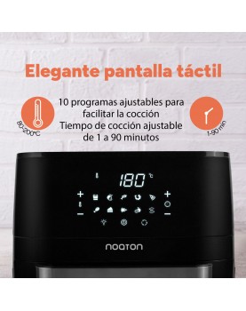 freidora con pantalla táctil elegante