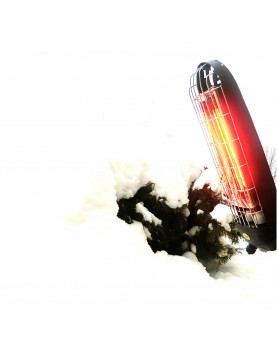 calefactor halógeno en la nieve