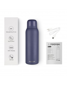 Botella de agua con purificación y paquete