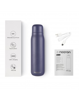 Botella de agua con purificación y paquete