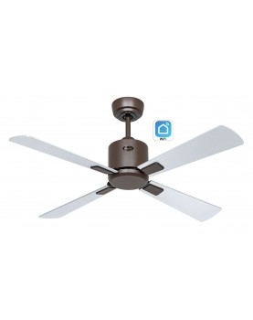 ventilador de techo con 4 aspas plateadas