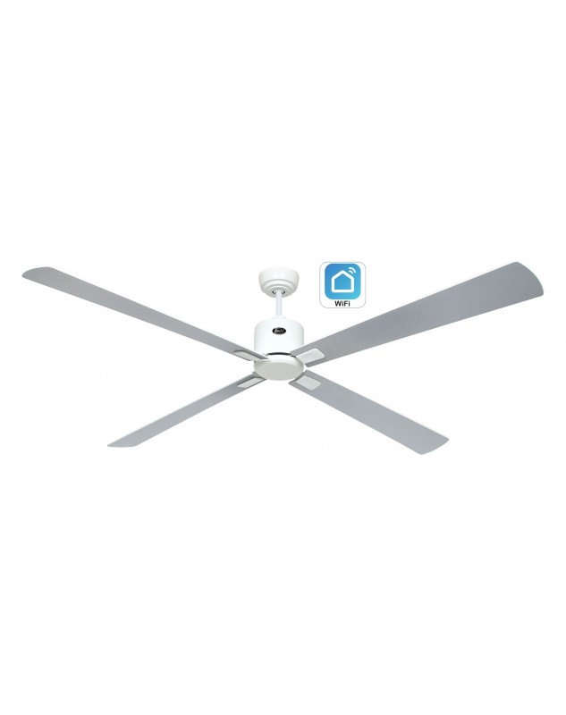 ventilador con 4 aspas color gris claro