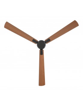 ventilador con 3 aspas color teca