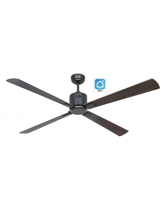 ventilador con 4 aspas color nogal