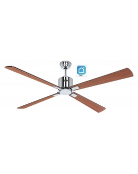 ventilador con 4 aspas color teca