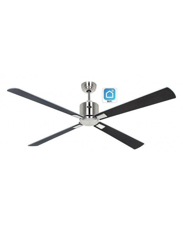 ventilador con 4 aspas color wengué