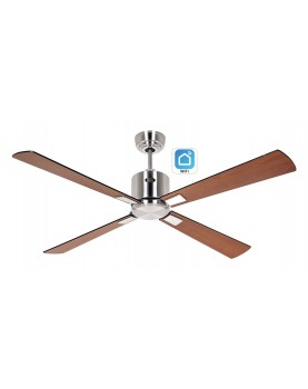 ventilador de techo con wifi y 4 aspas teca