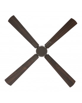 visión por la parte inferior de ventilador de techo con 4 aspas nuez