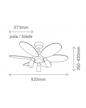 Esquema del ventilador de techo con luz Sulion 072645 Tones