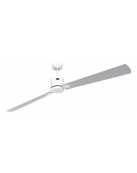 ventilador con 2 aspas color gris claro