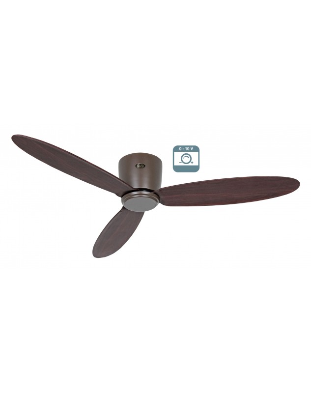 ventilador casafan para techos bajos ECO PLANO II color madera oscura nogal