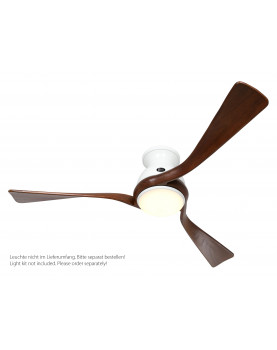 Ventilador de techo blanco DC nogal luz