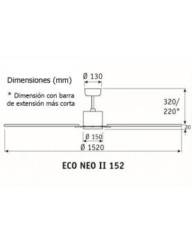 esquema Ventilador de techo CasaFan ECO NEO II 152