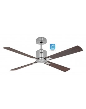 Motor Cromo cepillado/Aspas Nogal 132 cm