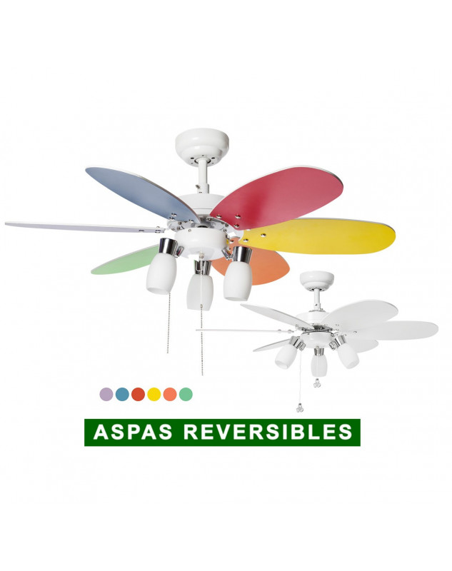 Ventilador de techo con luz Sulion 072645 Tones aspas reversibles