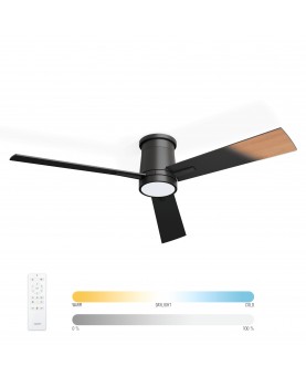 Ventilador de techo con luz Noaton 16132BBD RHEA color negro/arce