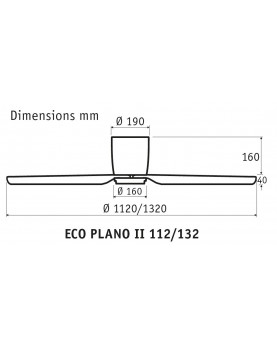 Esquema del diseño y tamaños del ventilador casafan 311300W eco plano con wifi