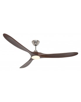 Ventilador de techo CasaFan 318063 ECO GENUINO-L con luz 180cm aspas nogal motor cromo cepillado