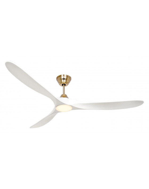 Ventilador de techo CasaFan 318067 ECO GENUINO-L con luz 180cm aspas blanco motor latón cepillado