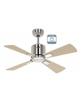 Ventilador de techo CasaFan 9420211 ECO NEO III 92cm motor cromo cepillado / aspas reversibles arce y haya 0-10V