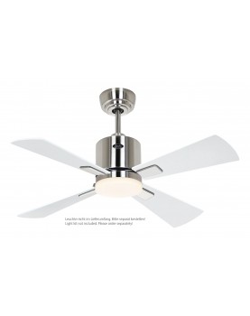 Ventilador de techo CasaFan 9420311 ECO NEO III 92cm motor cromo cepillado / aspas reversibles blanco con luz
