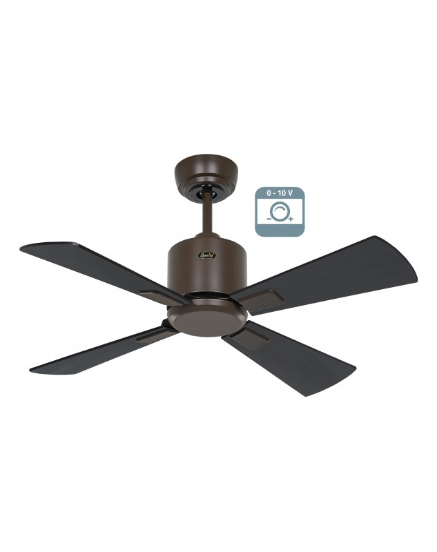 Ventilador de techo CasaFan 9490011 ECO NEO III 92cm motor bronce / aspas reversibles negro y teca 0-10V