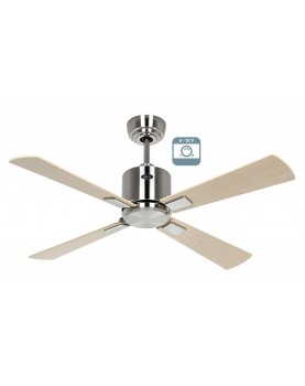 Ventilador de techo CasaFan 9421211 ECO NEO III 103cm motor cromo cepillado / aspas reversibles arce y haya 0-10V