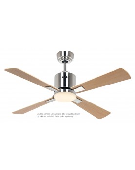 Ventilador de techo CasaFan 9421211 ECO NEO III 103cm motor cromo cepillado / aspas reversibles haya con luz