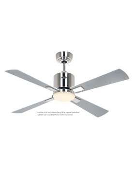 Ventilador de techo CasaFan 9421311 ECO NEO III 103cm motor cromo cepillado / aspas reversibles gris con luz  0-10V