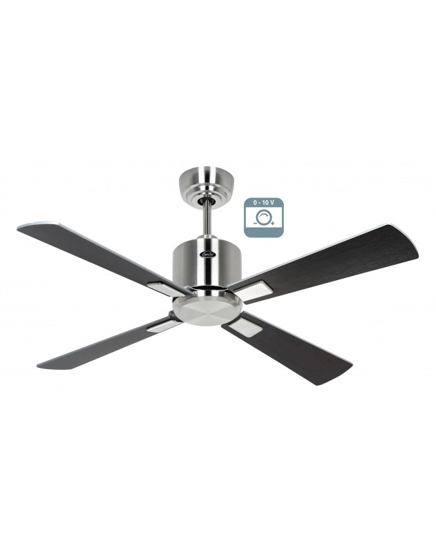 Ventilador de techo CasaFan 9421411 ECO NEO III 103cm motor cromo cepillado / aspas reversibles wengué y plata 0-10V