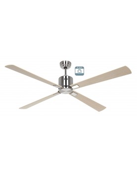 Ventilador de techo CasaFan ECO NEO III 152 BN-AH/BU 0 - 10 V motor cromo cepillado/aspas reversibles arce y haya