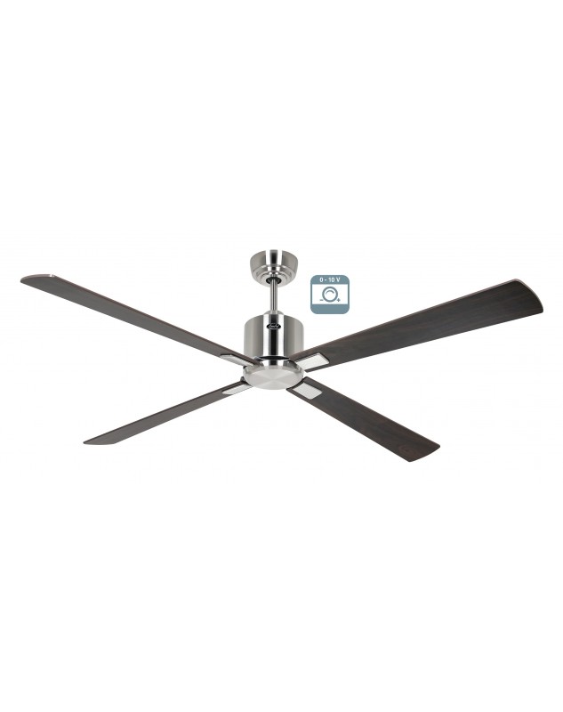 Ventilador de techo CasaFan ECO NEO III 152 BN-NB/KI 0 - 10 V motor cromo cepillado/aspas reversibles cereza o nuez
