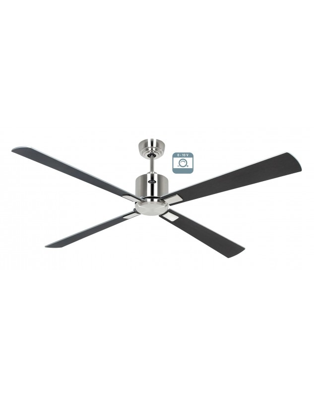 Ventilador de techo CasaFan ECO NEO III 152 BN-WN/SI 0 - 10 V motor cromo cepillado/aspas reversibles plateado o wengué