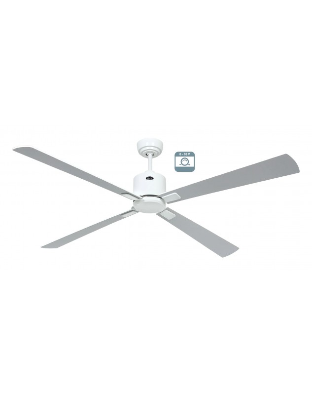 Ventilador de techo CasaFan ECO NEO III 152 WE-WE/LG 0 - 10 V motor blanco/aspas reversibles blanco y gris claro