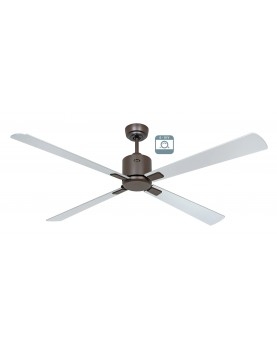 Ventilador de techo CasaFan ECO NEO III 152 BZ-WN/SI 0 - 10 V motor bronce/aspas reversibles wengué y plata